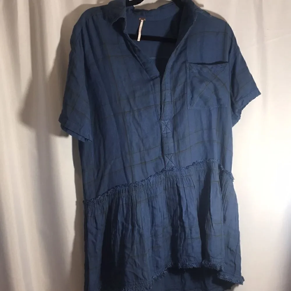 FREE PEOPLE BUZZ LOVE PLAID MINI DRESS